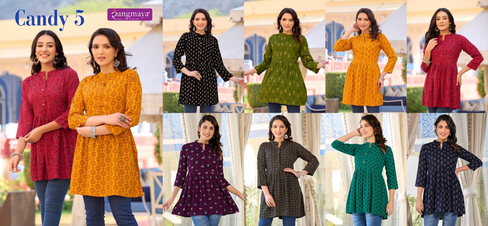 Candy 5 By Rangmaya Printed Wester Ladies Short Top Wholesale Price In Surat
